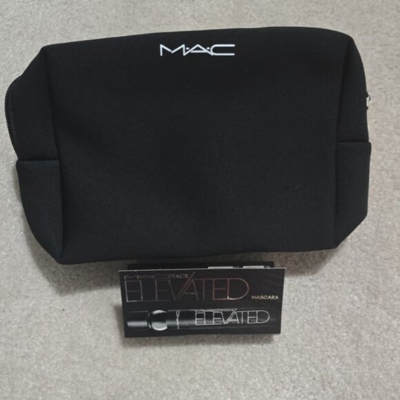 ✨MAC Black Neoprene Makeup Pouch + M·A·CStack Elevated Waterproof Mascara (NEW)✨ - Picture 1 of 3